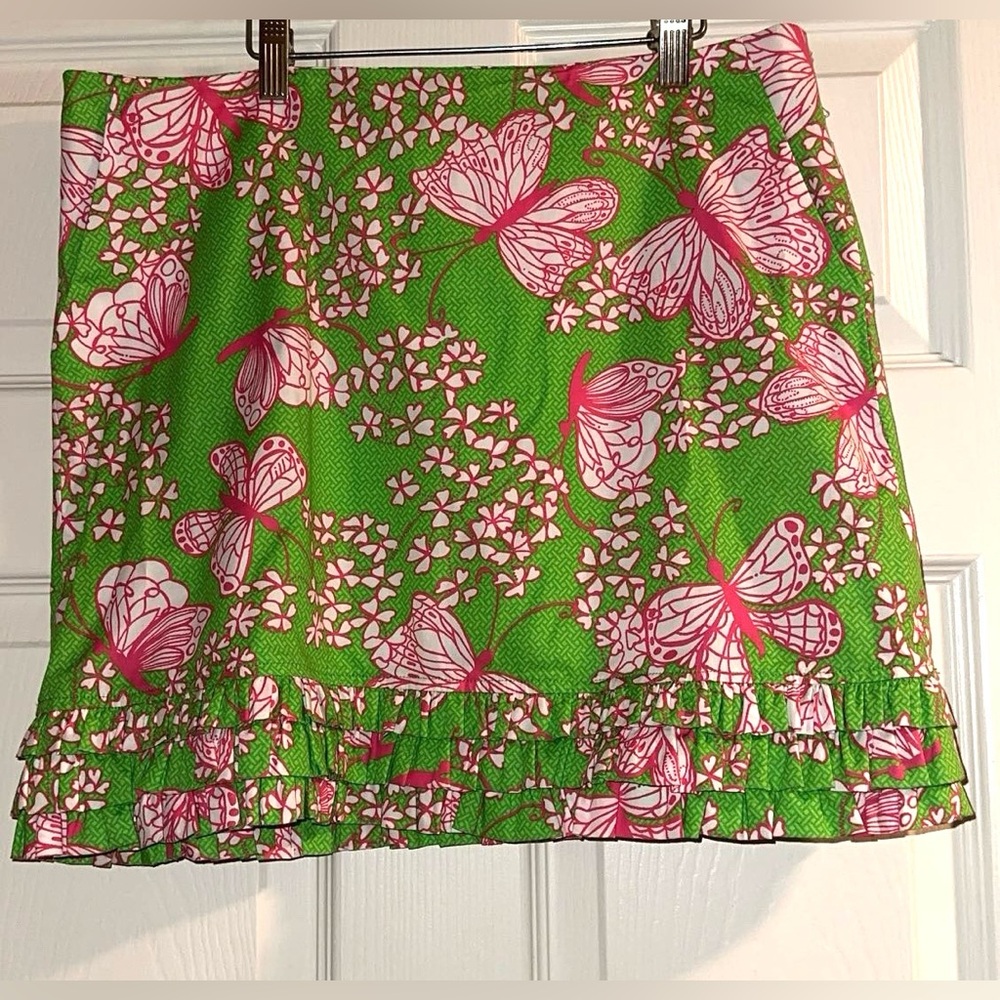 Lilly Pulitzer Karlo Ruffle Butterflies Mini Skirt